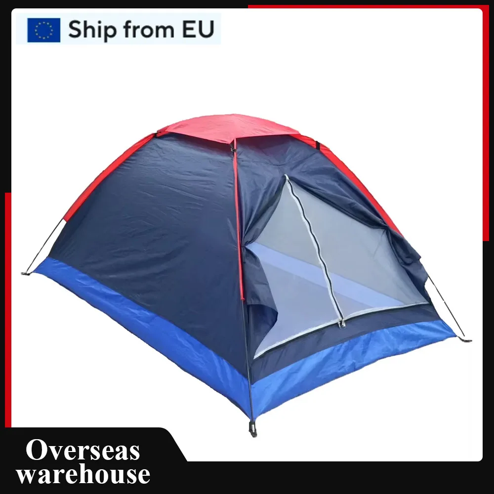 2 People Outdoor Travel Camping Single Layer Tent with Bag for Outdoor Camping Traveling for Summer Spring Autumn