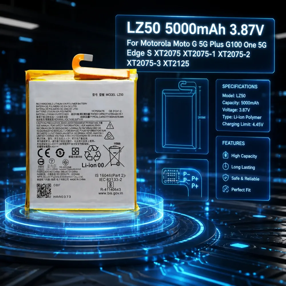 Hot Sale LZ50 5000mAh 3.87V Battery for Motorola Moto G 5G Plus G100 One 5G Edge S XT2075 XT2075-1 XT2075-2 XT2075-3 XT2125