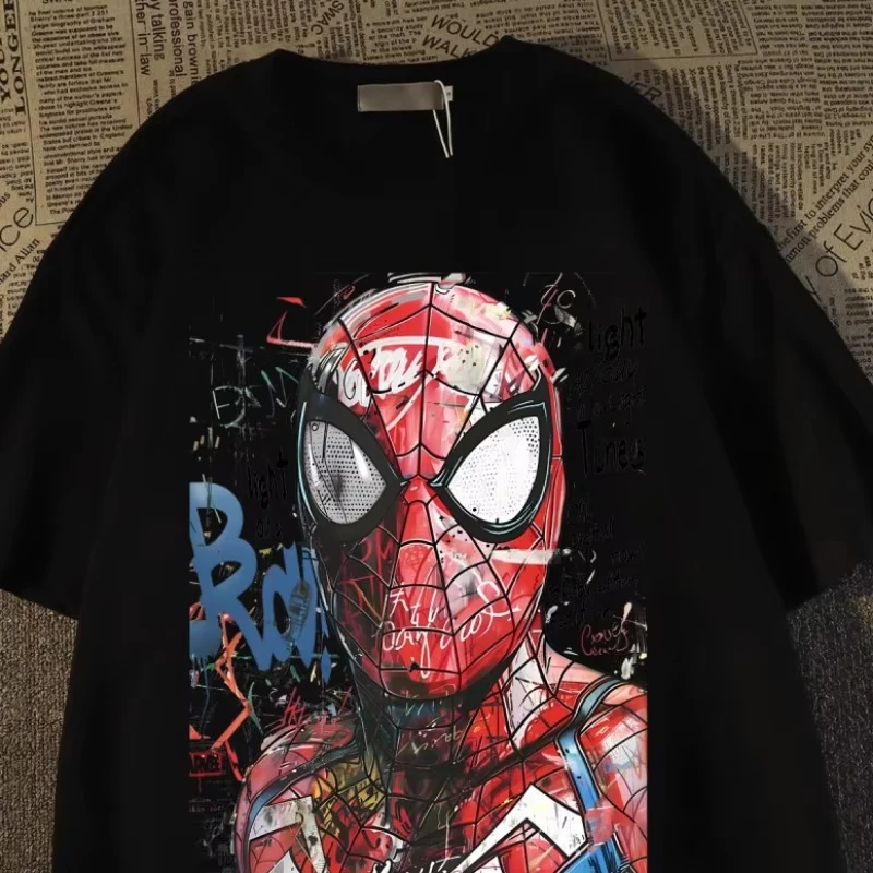 Camisetas con estampado con dibujo de Batman de superhéroes de Marvel para hombre, moda de verano, Jersey deportivo informal holgado de manga corta con cuello redondo