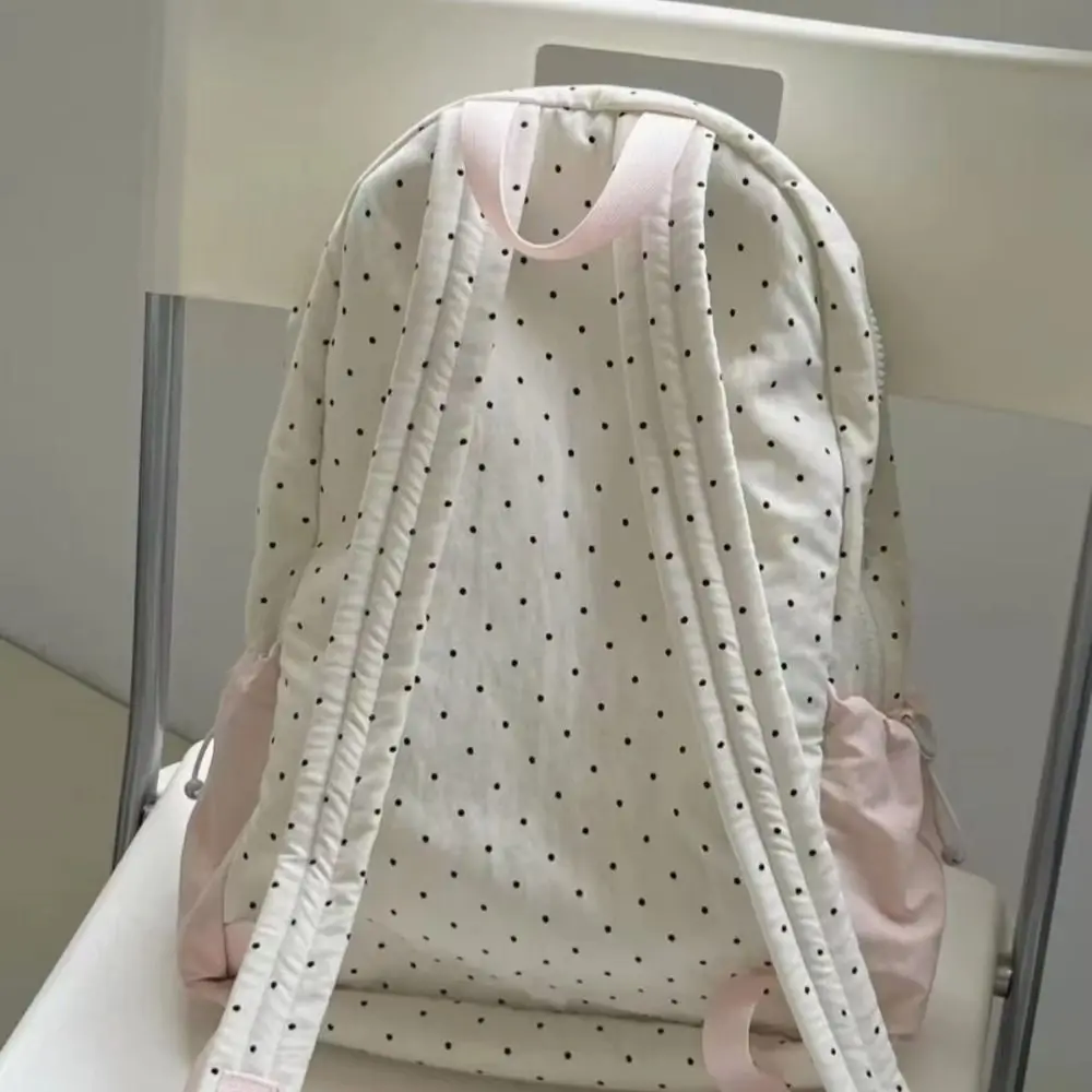 Nieuwe waterdichte polka dot rugzak lichtgewicht strikontwerp schooltas schattige zoete stijl schoudertas