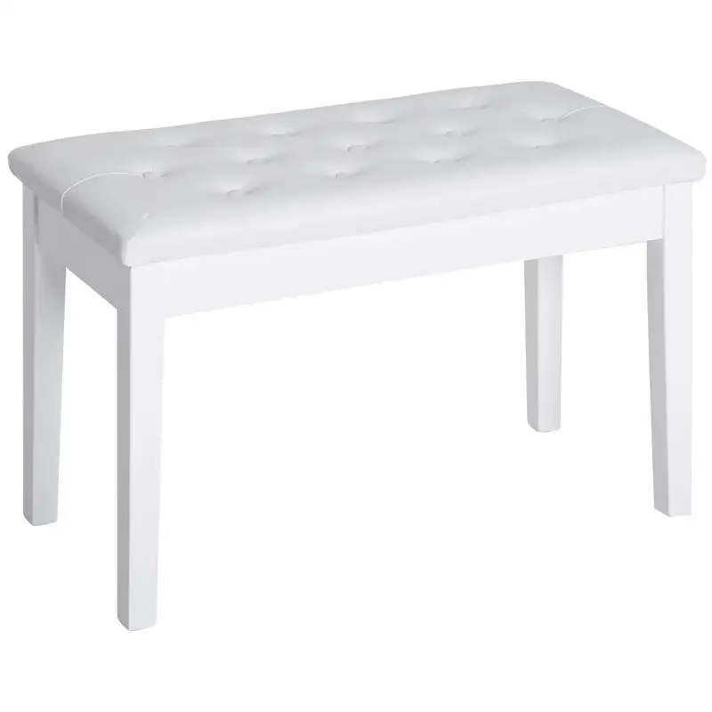 

Piano Stool, Piano Bench with Hidden Storage, Piano Chair with Faux Leather Cushion, Piano Bench, Solid Wood Keyboard Bench for Piano, Keyboard, 76 X 36 X 50 Cm, White