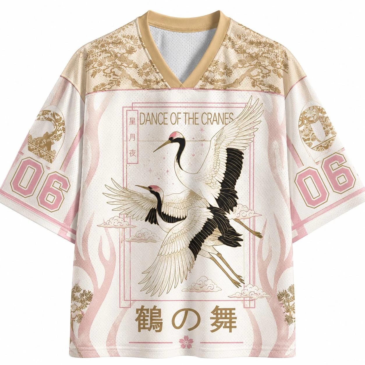 2026 Summer Fashion New Retro Fun Crane Dance Fairy Tree 3D Printed Quick Drying T-shirt Casual Loose V-neck T-shirt Large
