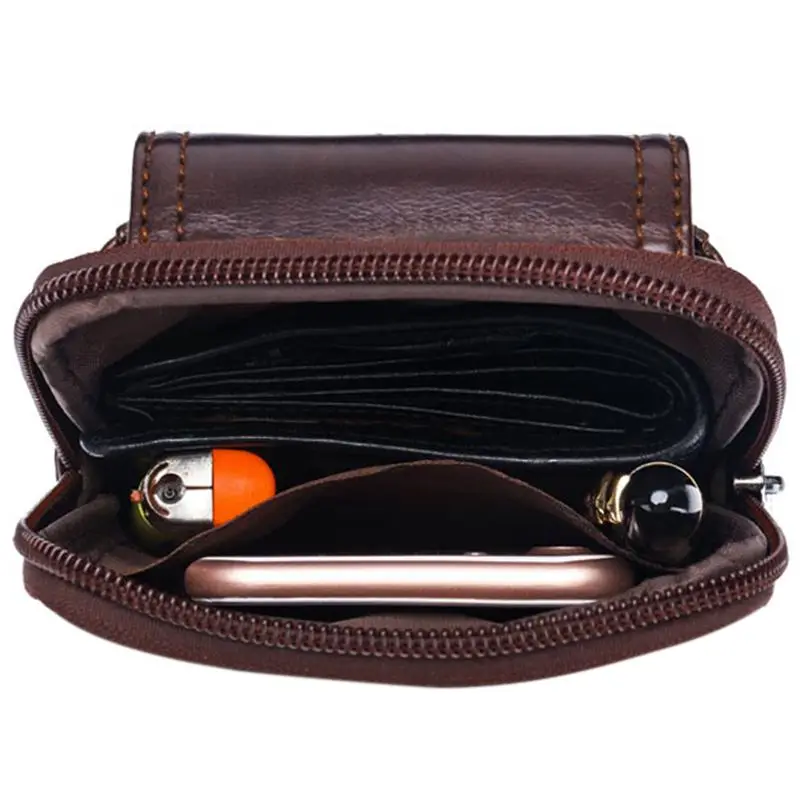 Tas Pinggang Kulit Pria ABQR, Tas Selempang Pinggang Molle Kecil, Dompet Ponsel, Tas Pinggang, Tas Selempang