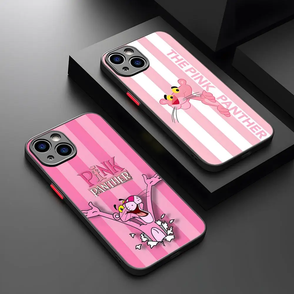 Чехол для телефона Potdemiel с рисунком розового цвета P-PantherES, матовый, прозрачный, для iPhone 16, 15, 12, 11, 13 Pro Max X XR 8 Plus, задняя крышка