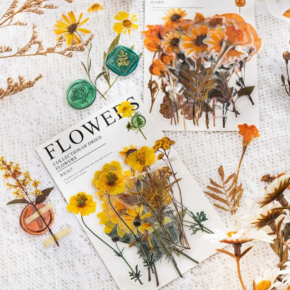 

Floral Flower Sticker Leaf Waterproof DIY Decorative Sticker Graffiti Decoration Hand Account Decor Stationery Envelope Sticker