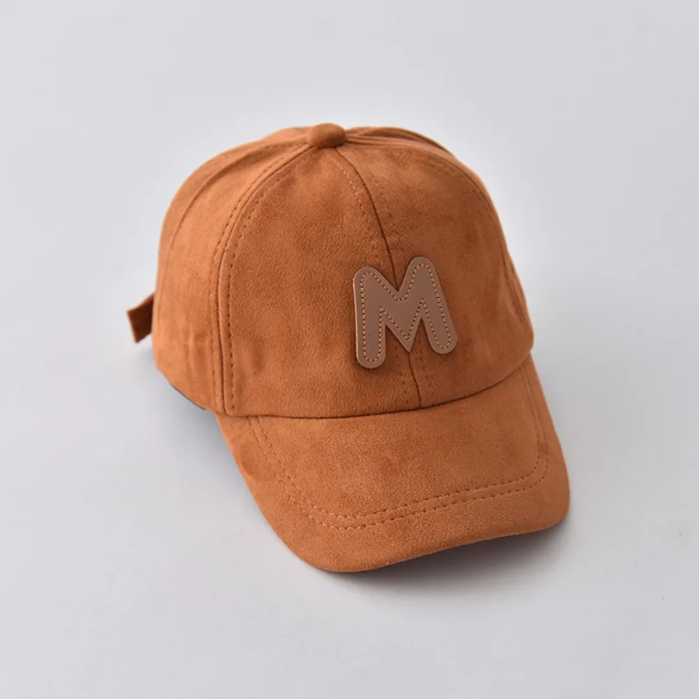 

New Suede Children Baseball Hat Adjustable Breathable Peaked Cap Solid Color Duck Tongue Caps