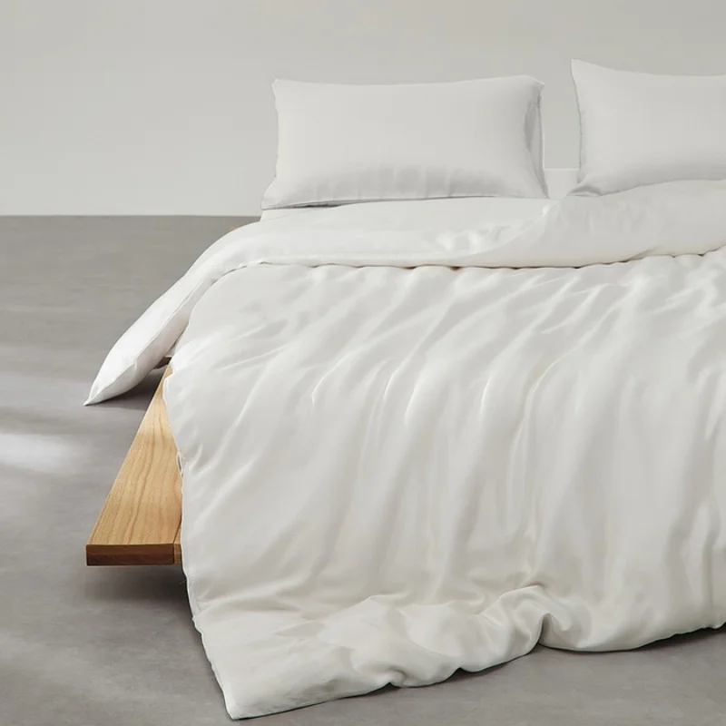 1pc Solid White Duvet Cover,Softness Lyocell Fiber,Silky Cooling Home Hotel Quilt Cover,Hot Sleeper Bedding 200*230cm/79*90in