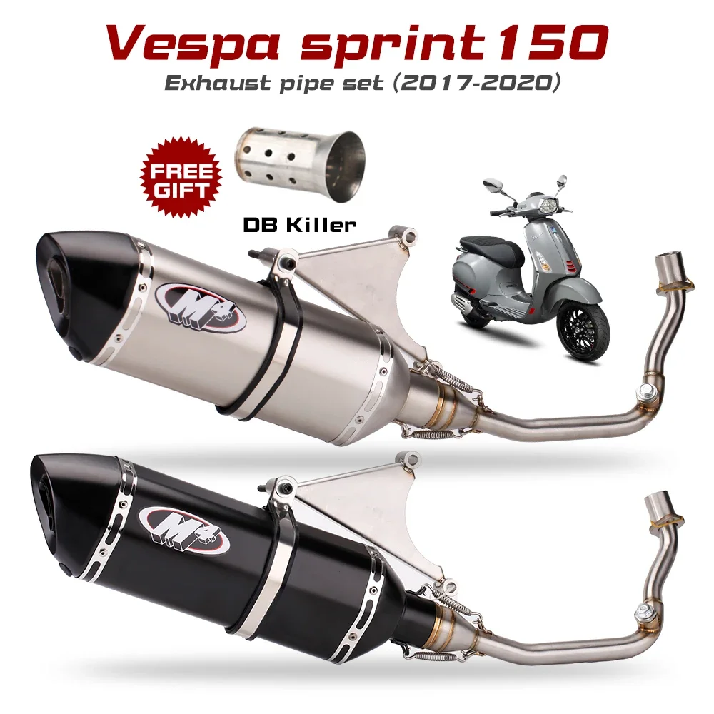 For Vespa sprint150 Exhaust pipe set 2017-2020 Exhaust escapefront link pipe full exhaust muffler styem