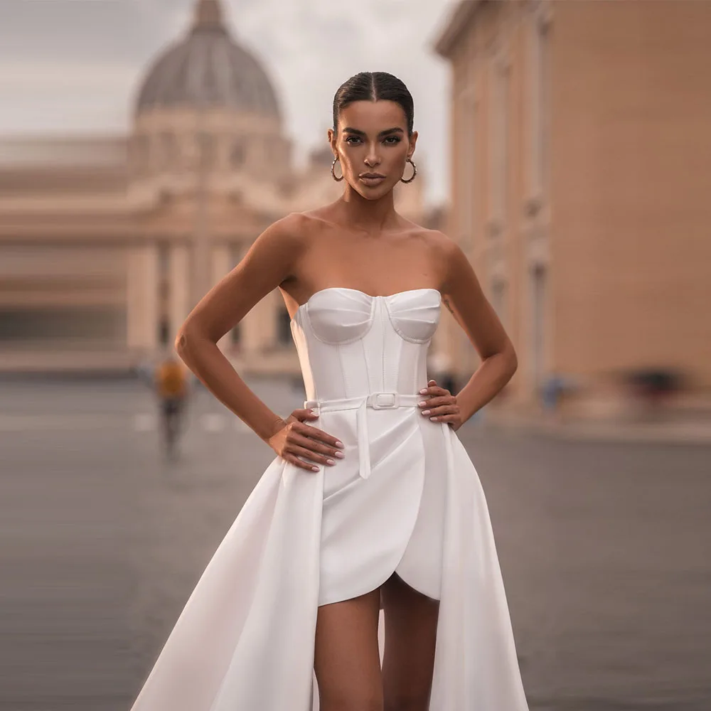 Personalizado simples mini vestidos de casamento 2025 querida vestido de noiva vestido de festa à noite vestidos de noiva novia