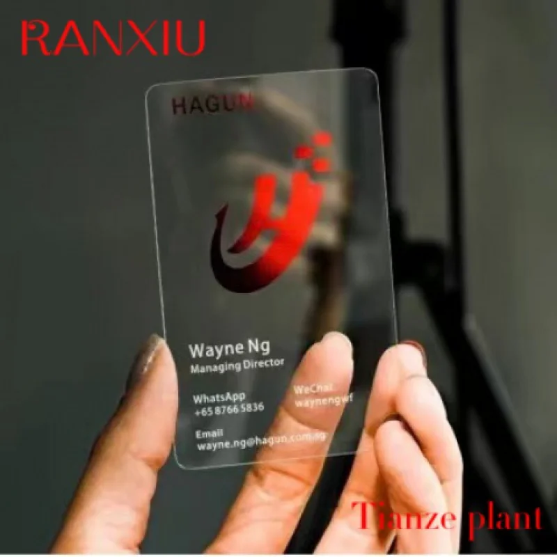 Custom Custom High-end Personality  Creative Plastic  PVC Full Transparent Glossy Business Card