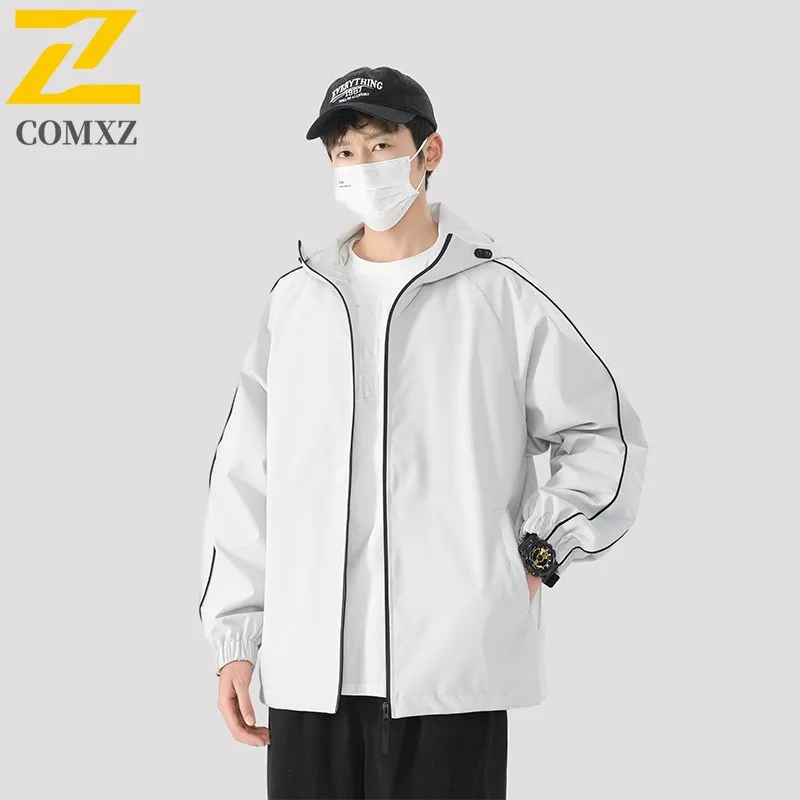 

Мужская уличная ветровка, весна-лето-осень, качественная простая модная однослойная легкая водонепроницаемая куртка унисекс