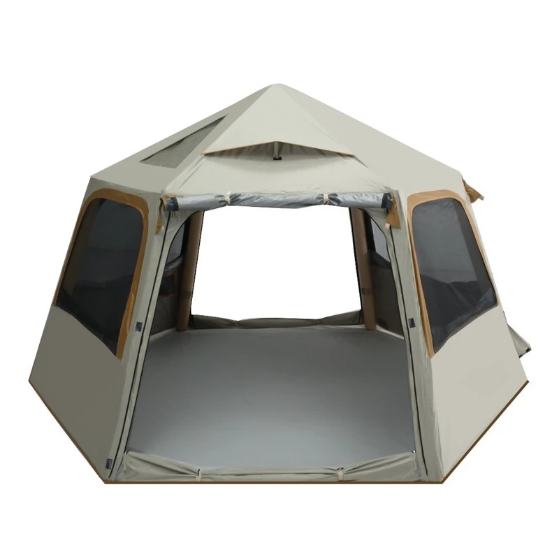 

Open hexagonal inflatable tent outdoor camping overnight camping portable