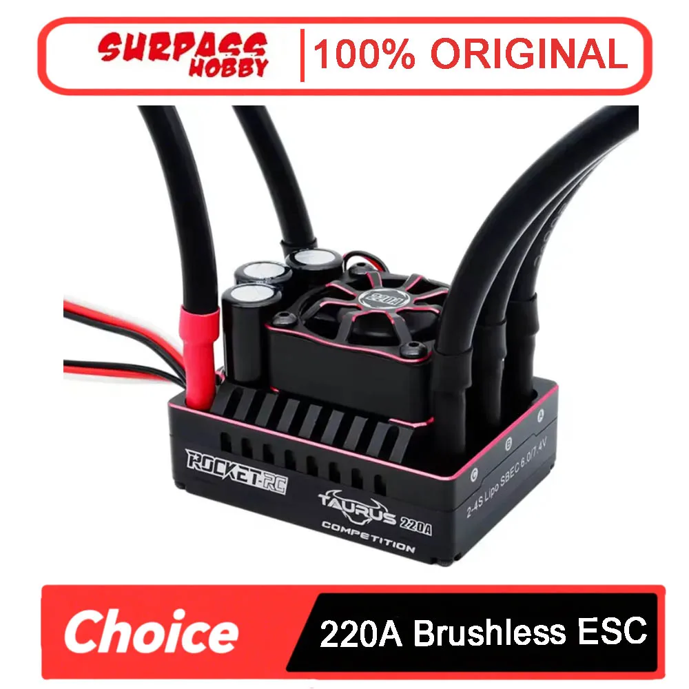 

Бесщеточный регулятор скорости ROCKET RC 220A (2-4S, 7,4 В/6 А BEC, радиатор) — для высокопроизводительного багги с дистанционным управлением 1/8
