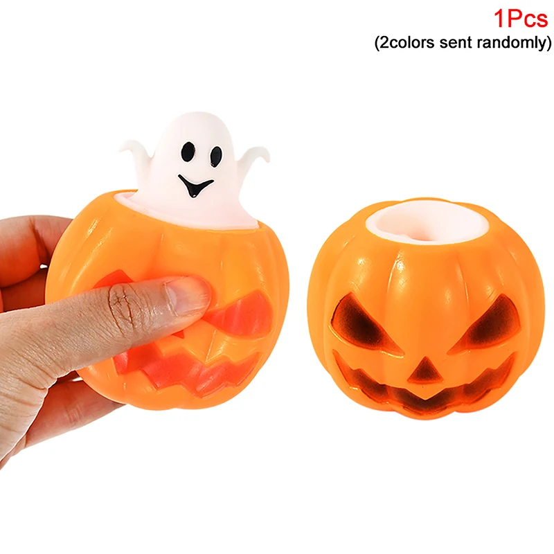 1Pcs Halloween Pumpkin Ghost Squeeze Pinch Toy Kids Favors Halloween Party Supplies Stress Relief Fidget Toys Birthday Gifts