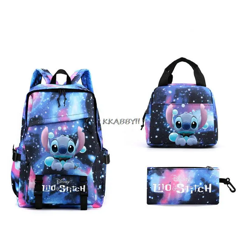 Lilo And Stitch Backpack 3pcs Teenager Girls Boys Kawaii Women Men Backpack Student Waterproof School Laptop Mochilas