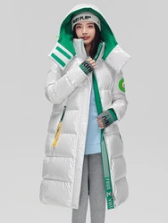 2024 New Women Padded Long Quilted Parka Coat Hooded Maxi Length Long Sleeve Puffer Jacket Coat Winter Outerwear