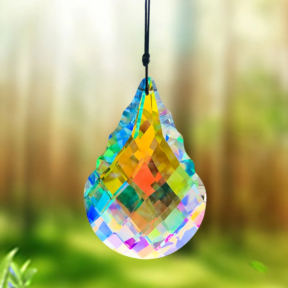 

Colorful Crystal Gourd Pendant Grid AB Color Creative Design Crystal Lamp Hanging Home Decoration Accessories Wedding Pendant