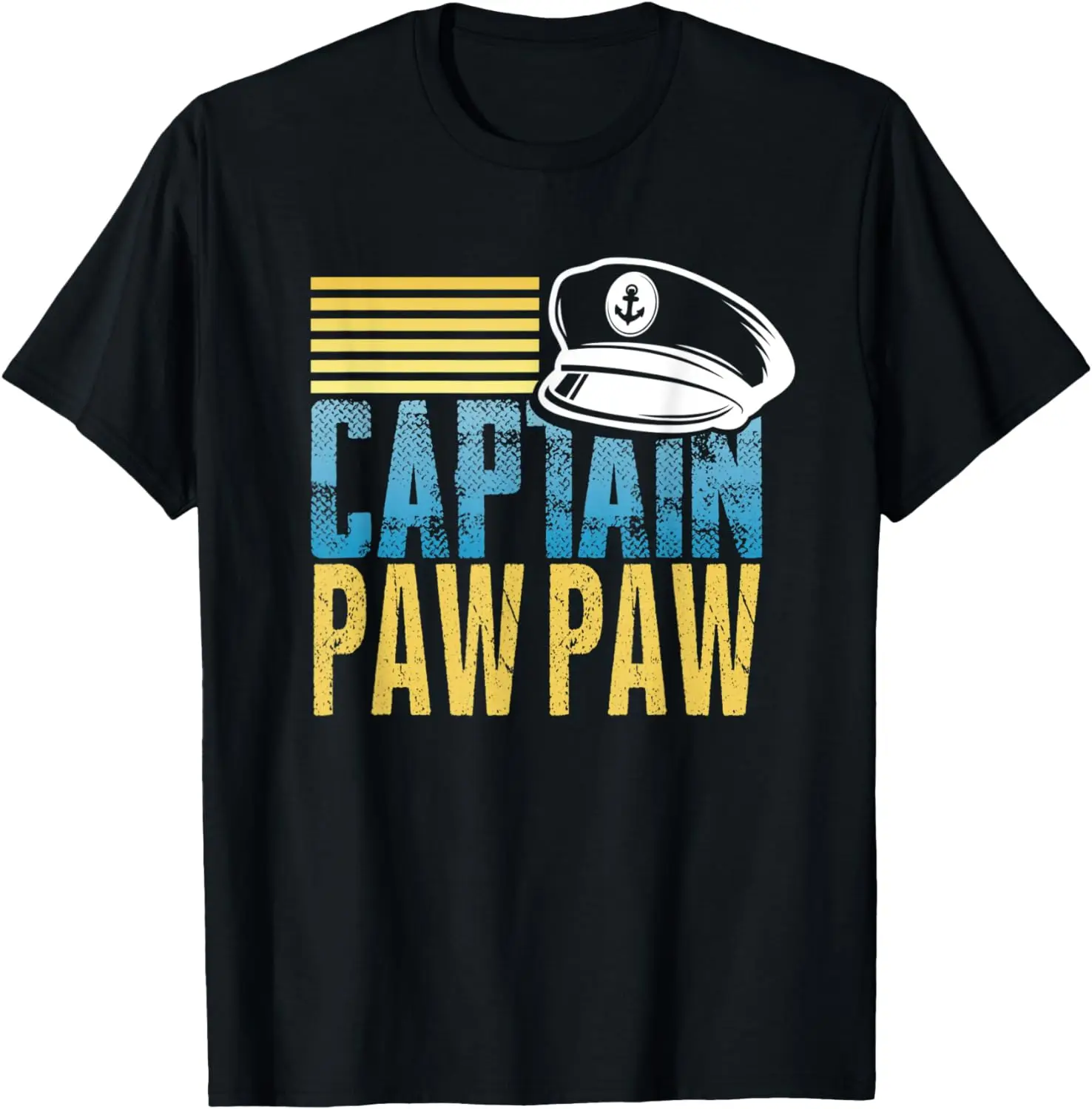 

Mens Captain Paw Paw - Sailing Captain Hat - Boat Lover Boating T-Shirt