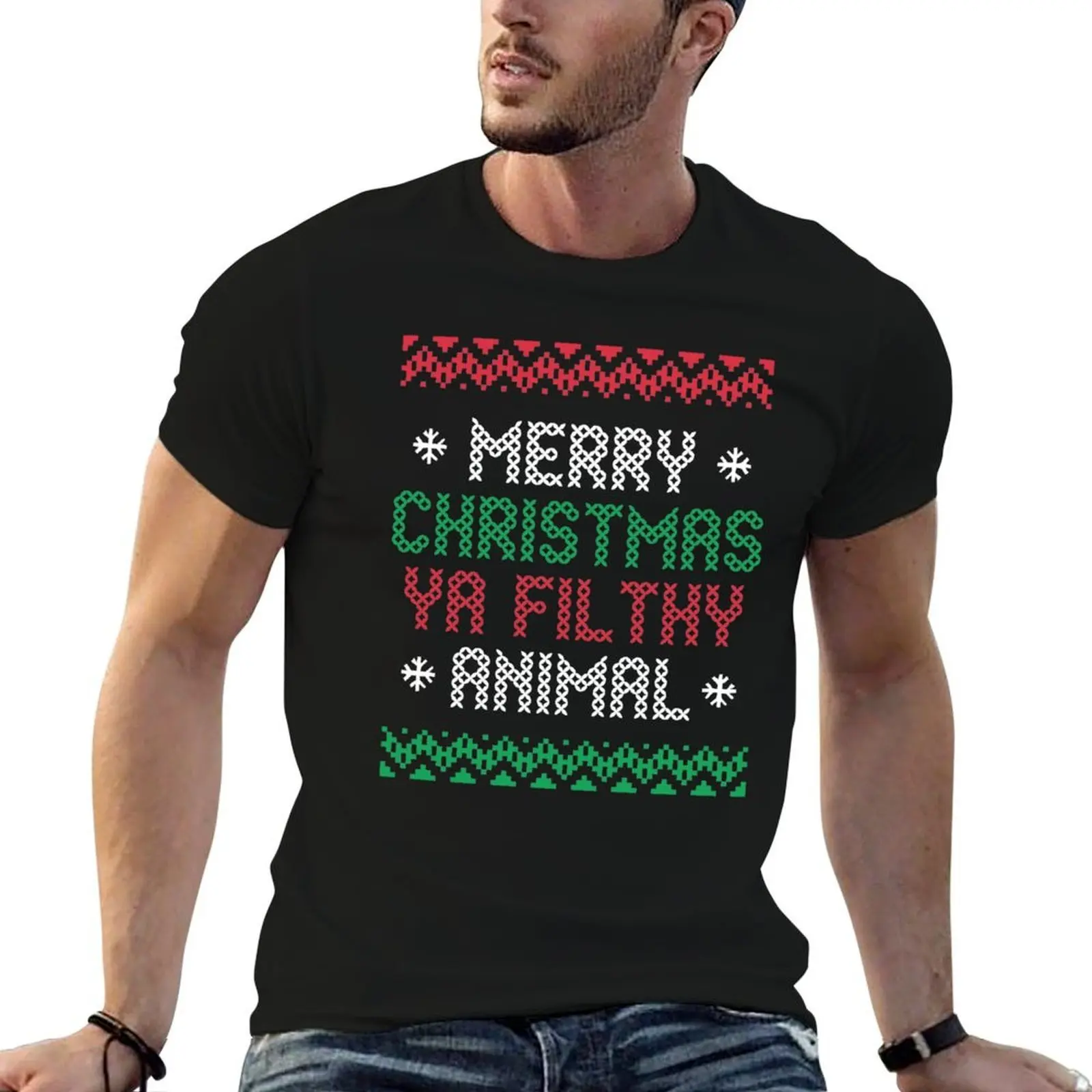 

Merry Christmas Ya Filthy Animal T-Shirt man tshirt man t shirts for men casual t shirt man cotton T-Shirt