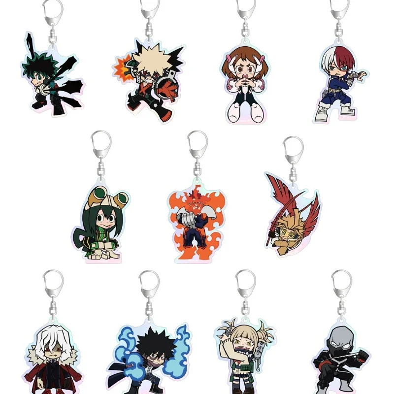 All Might Deku Bakugo Popular Anime Two-dimensional Peripheral Double-sided Acrylic Keychain Backpack Pendant School Supplies