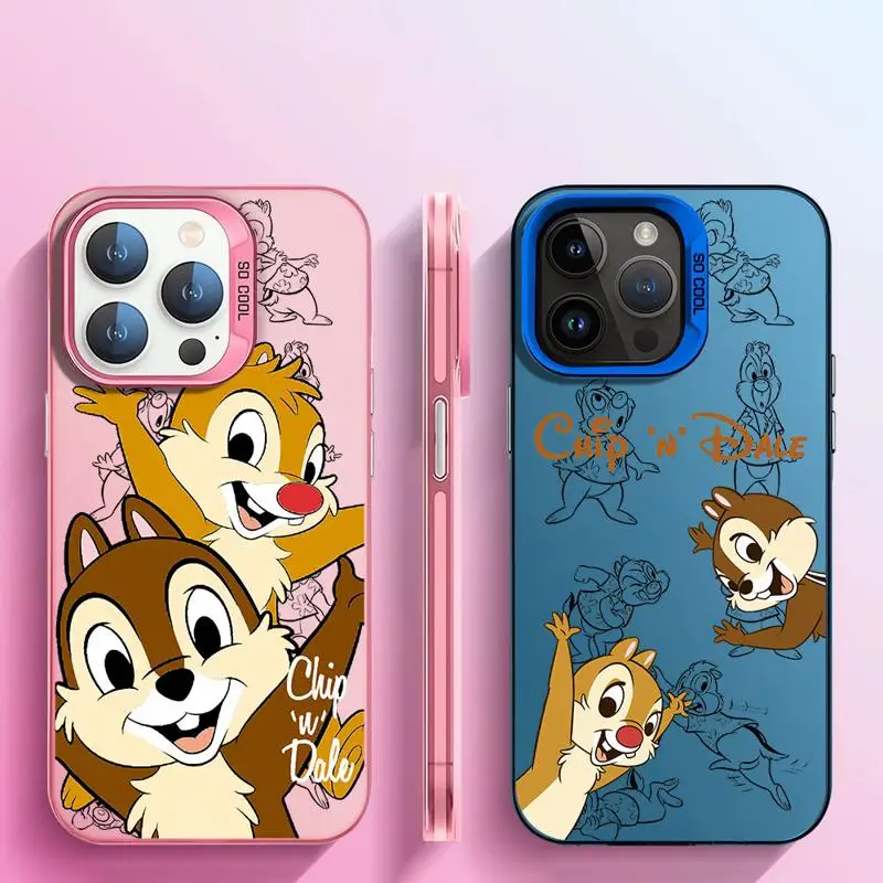 Etui Disney Chip 'N' Dale Cartoon Case dla Apple iPhone 11 13 15 Pro Max 14 Plus 12 16 Silicone Shell Phone Cover Shockproof Funda