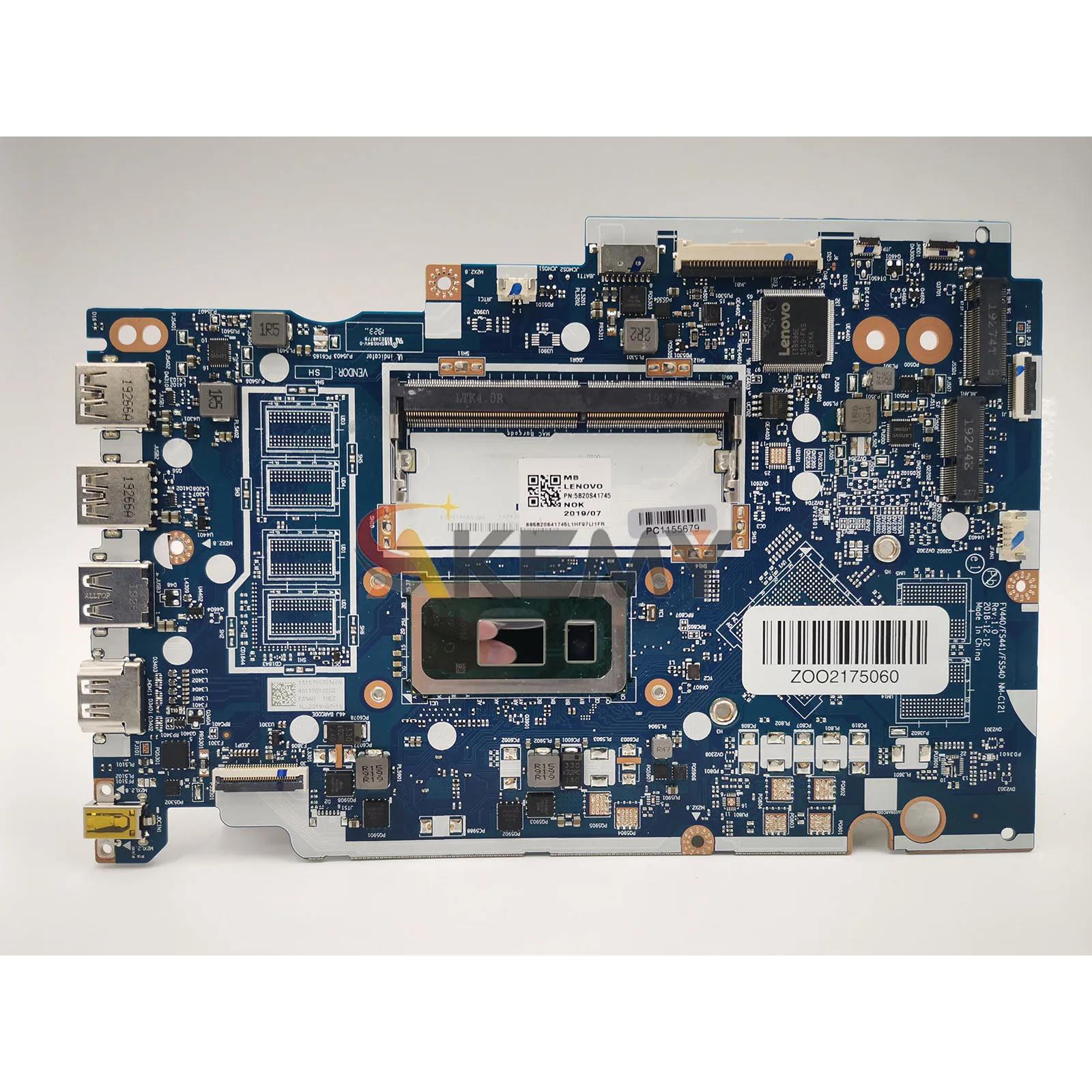 NM-C121 untuk Lenovo Ideapad S145-15IWL V15-IWL Motherboard Laptop dengan I3 I5 I7 Generasi Ke-8 UMA 100% Sepenuhnya Diuji
