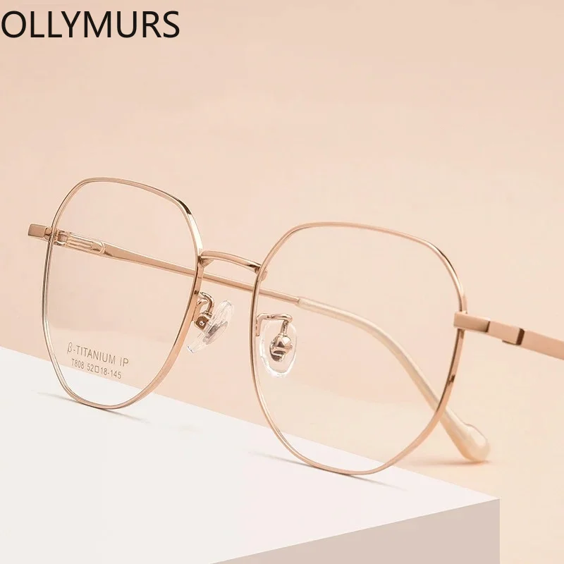 

OLLYMURS NewClassic Glasses Men Myopia UnisexAnti Blue Ligh Retro Beta Titanium Polygonal ReadingCustomizable Prescription T808