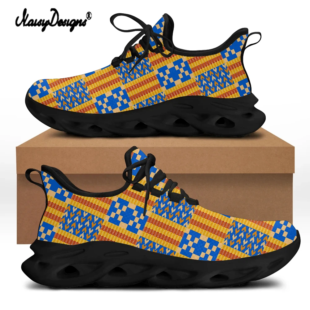 Noisydesigns Plus Size48 Air Mesh Men Shoes Breathable Sports Sneakers African Geometric Patterns Summer Lightweight Casual Shoe