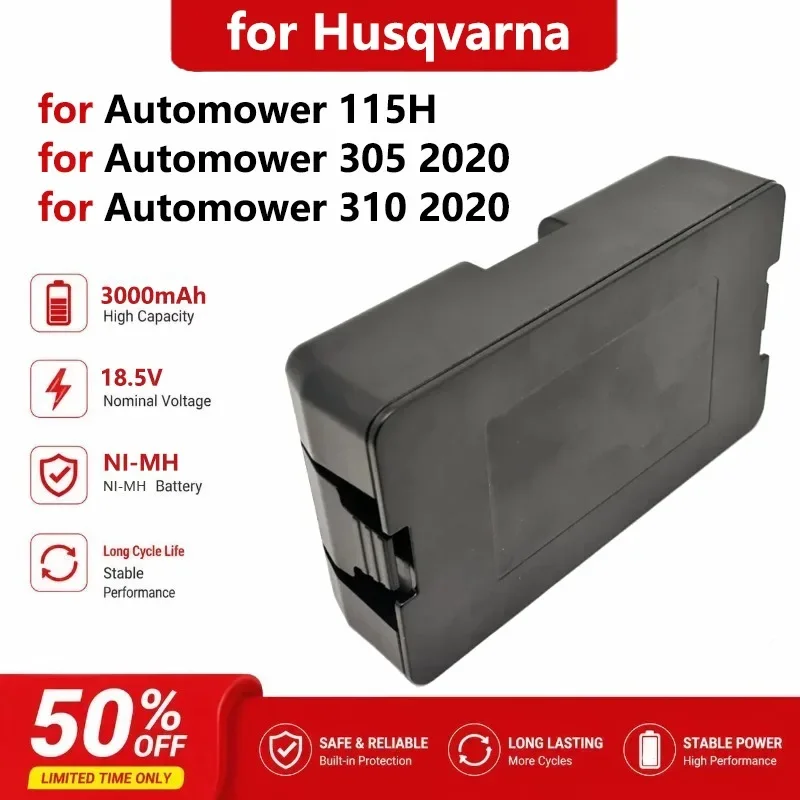 for Husqvarna Automower 115H Automower 305 2020 310 2020 Rechargeable Battery 18.5V 3000mAh Lawnmower Replacement Battery