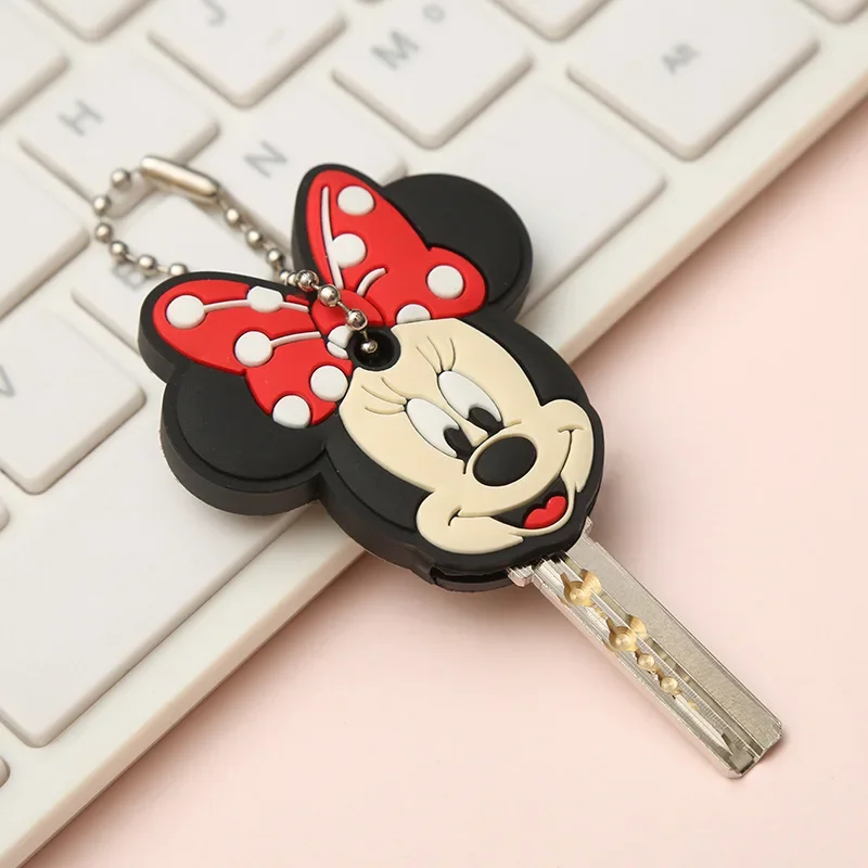 Hello kitty Minnie Kitty Avenger Stitch Key Protective Caps Anime Minnie Cartoon Key Cover Chain Portable Keychain Holder