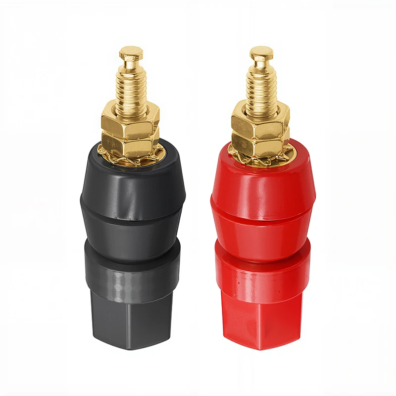 4PCS 4mm Banana Plug Adapt Socket Red Black Test Connector Power Supply Binding Post Terminal Audio Amplifier Speaker