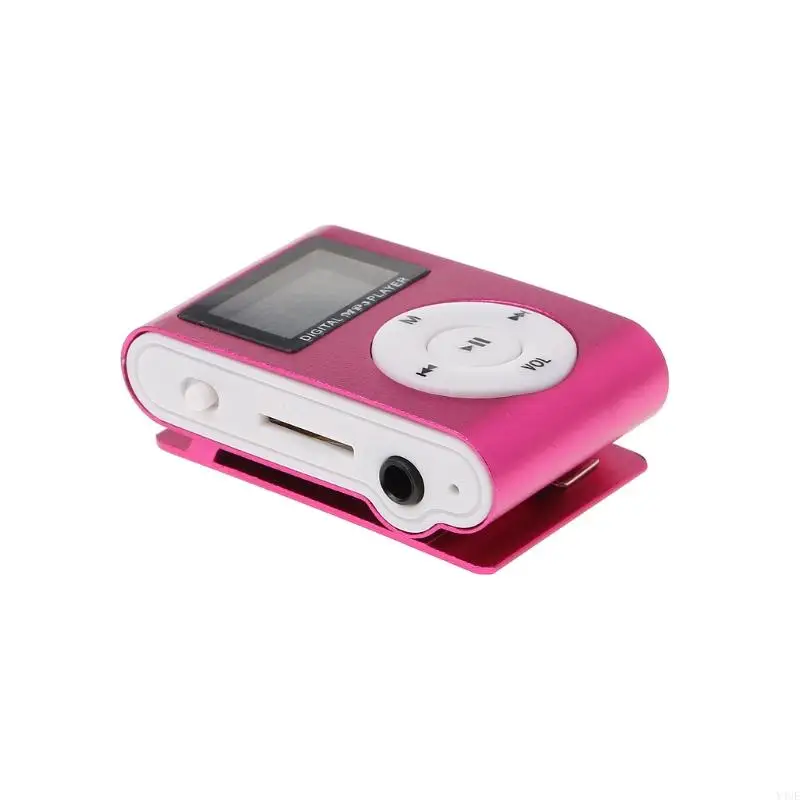 Y4UE MX-801 ميني USB مشبك معدني مايكرو فتحة للبطاقات شاشة LCD مشغل موسيقى MP3