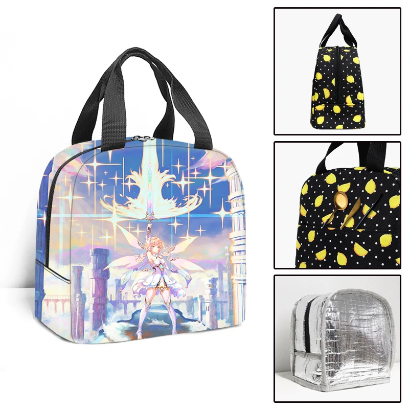 Classic New Game Genshin Impact Student Work Lunchbox Thermal insulation Food Lunch Bag 3D Print Portable Handbags Ice Bags