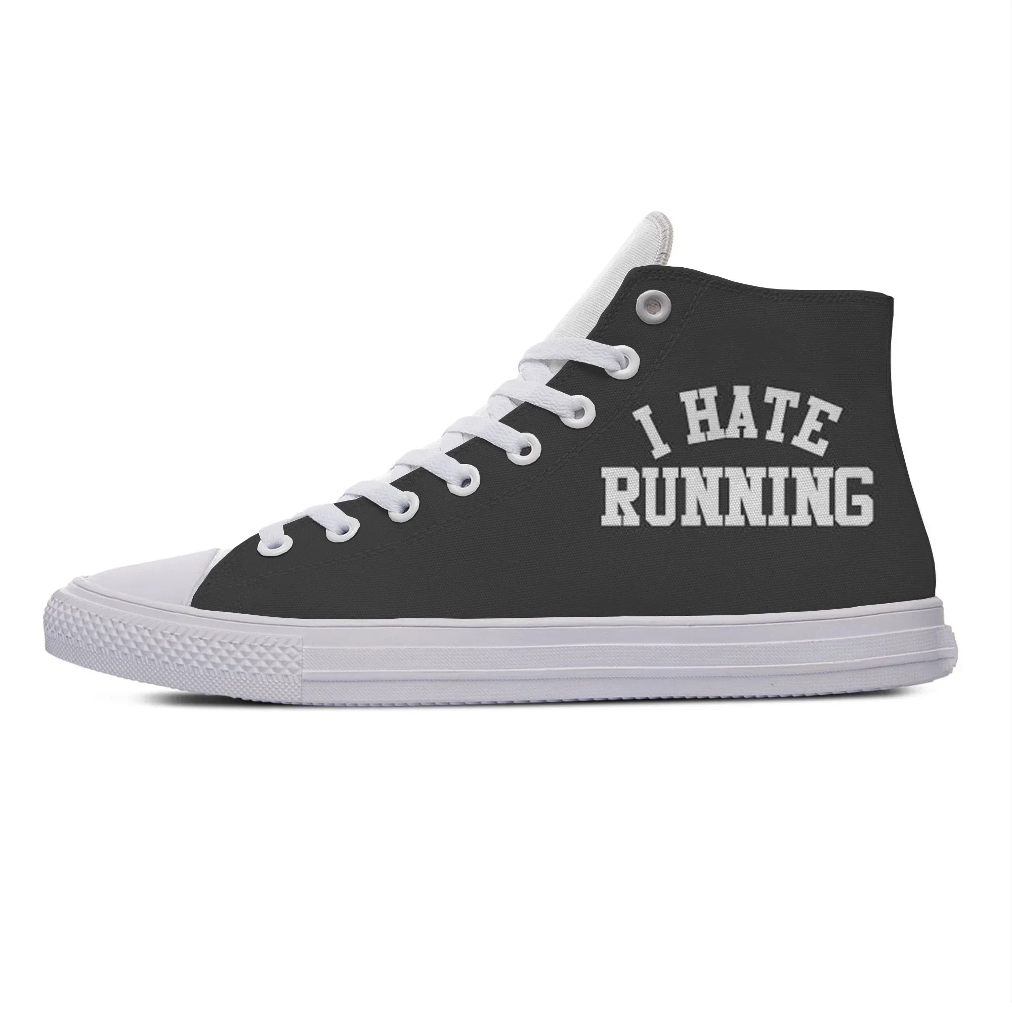 

I Hate Running Hot Fashion Popular Casual Shoes Funny Original Breathable Lightweight Sneakers Men Women High Top Board Shoes