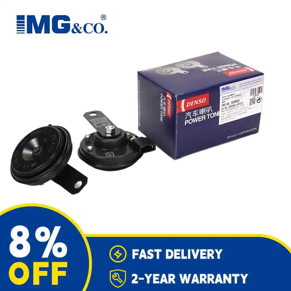 IMG Universal Car Electric Horn Kit 12V 4A 111dB Waterproof Round Tweeter Tweeter For Japanese, American, German Packaging: 2pcs