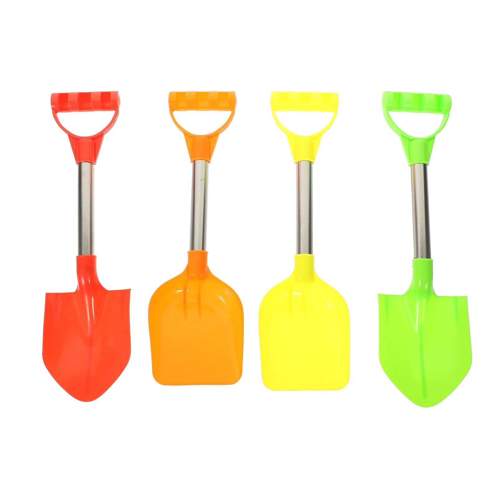 4Pcs Plastic Stainless Steel Kids Shovel Beach Toys Creative Design Summer Sand Digging Tools Lightweight Safe Children Gifts