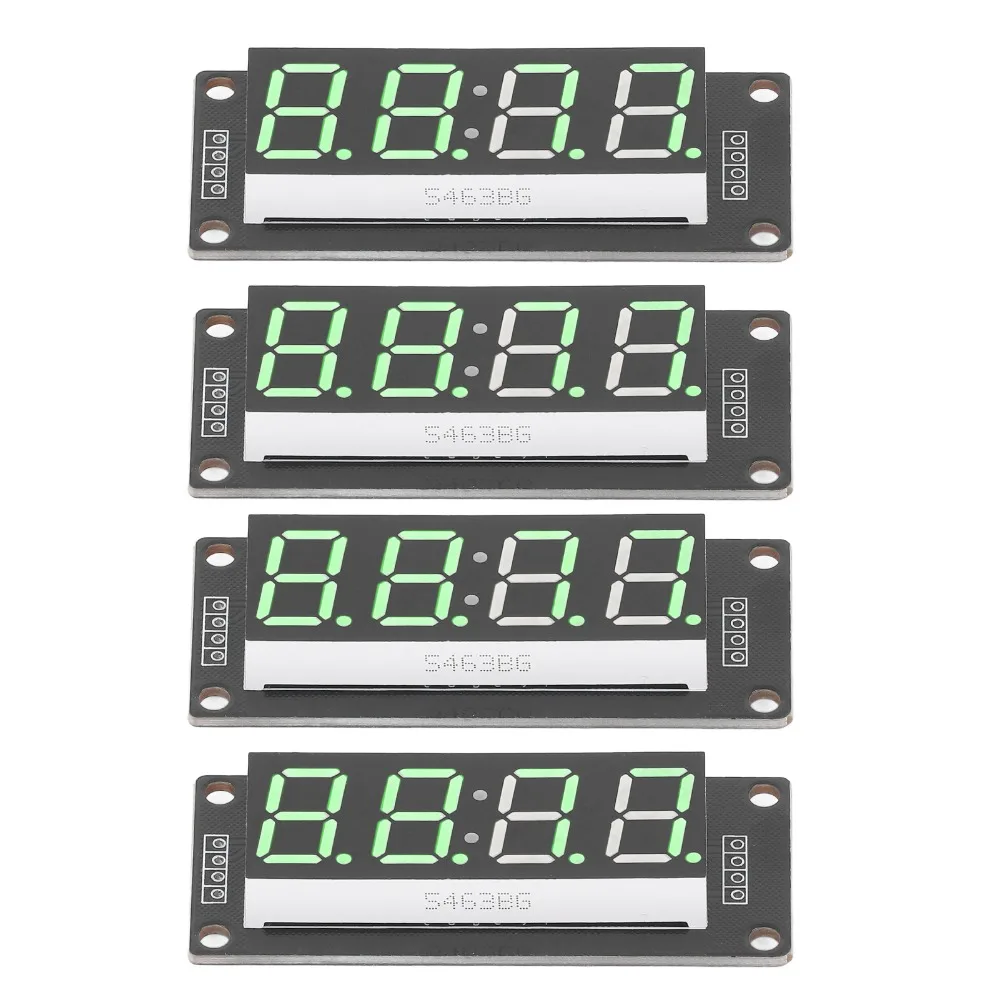 4 Sets 0.56in 4 Digit Digital Tube LED Display TM1637 Includes 4 Pin Headers LED Display Board 7 Segments Multi-Color Options