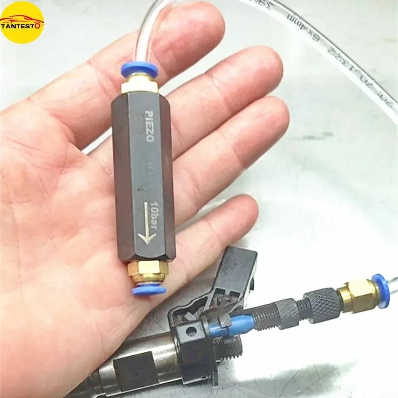 Kostenloser Versand 10bar Druck Piezo Injektor Test Öl rücklauf Rückschlag ventil Booster mit Rohr Schnell kupplung Reparatur werkzeug – Detail 6