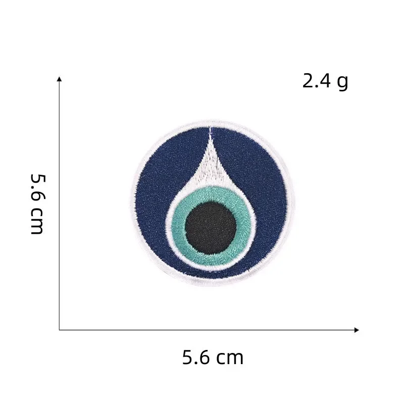 New Arrival Evil Eye Embroidery Iron on Patch Blue Eyeball Badge Ancient Eyes Emblem Thermo Adhesive Appliques for Clothing DIY