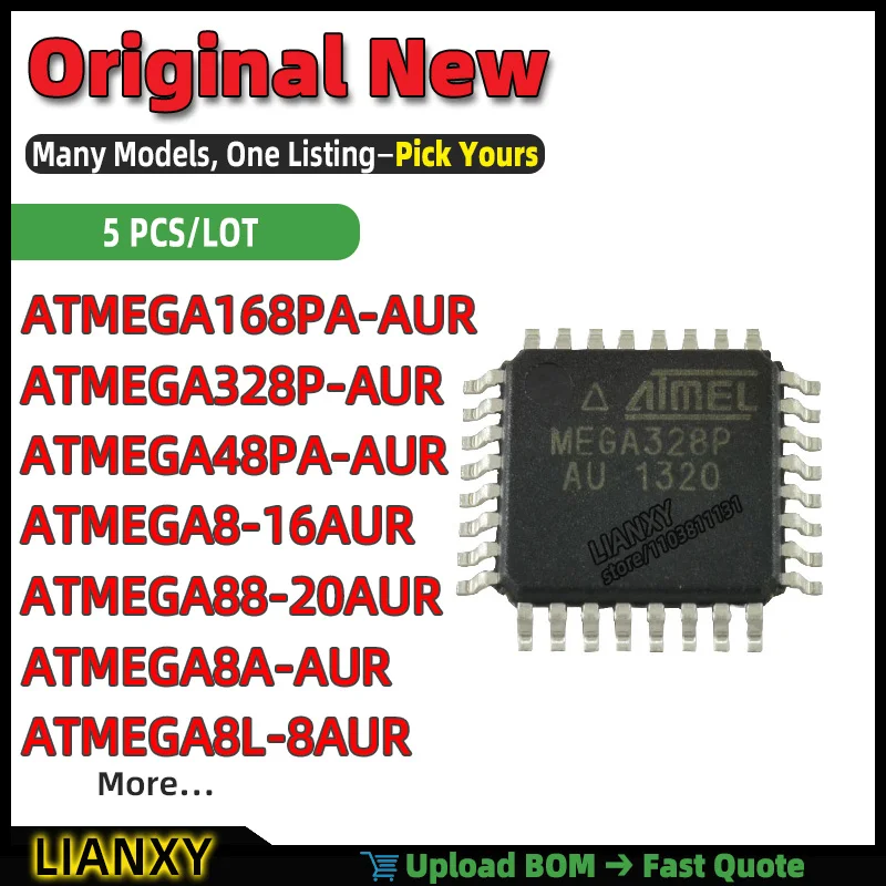 ATMEGA168PA-AUR ATMEGA8L-8AUR ATMEGA8-16AUR ATMEGA328P-AUR ATMEGA8A-AUR ATMEGA48PA-AUR ATMEGA88-20AUR ATMEGA48-20AUR TQFP-32 New