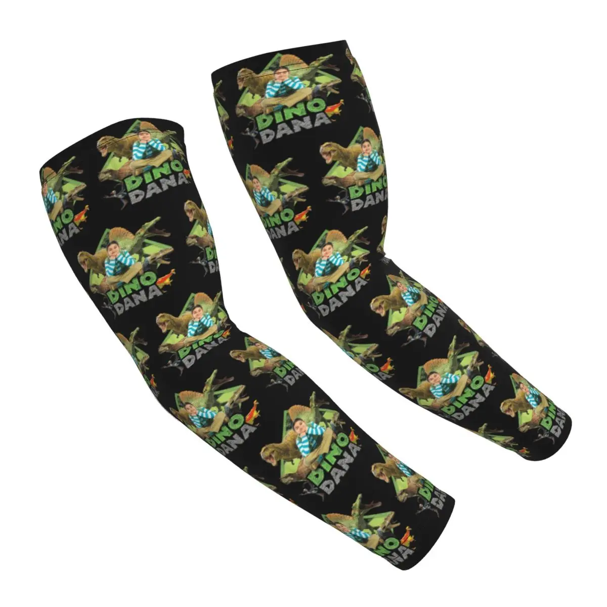 Dino Dana Echte Armstulpen für Herren und Damen, Sonne, UV-Schutz, Tattoo-Abdeckung, Sport, Kühlung, Radfahren