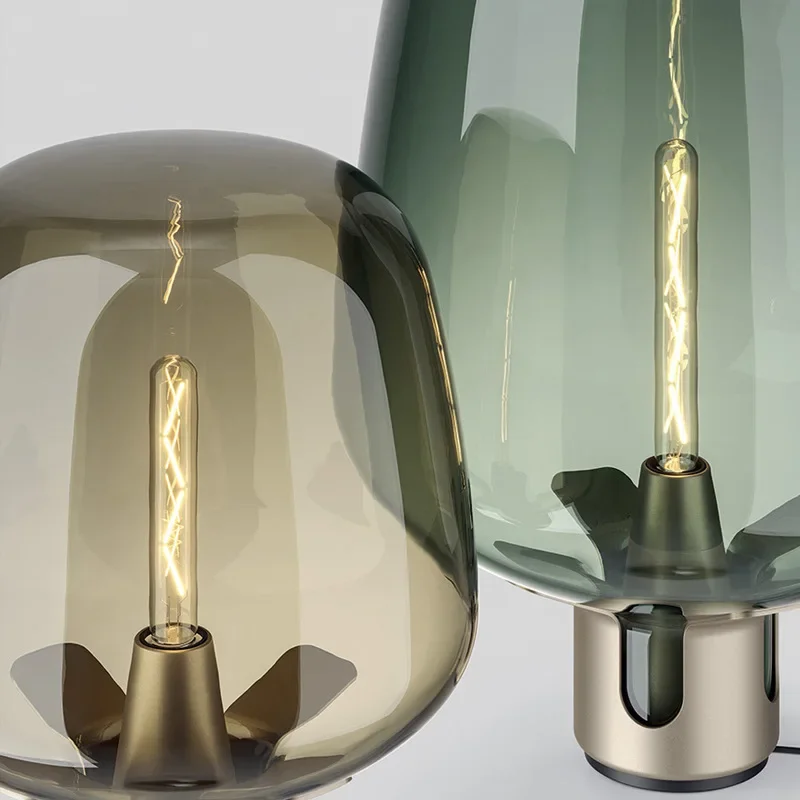 Nordic Creative Fashion Needle Tip Micro Cover Glass LED Desk Lamp Modern Living Room Study Bedroom Decoration Art Bedside Light