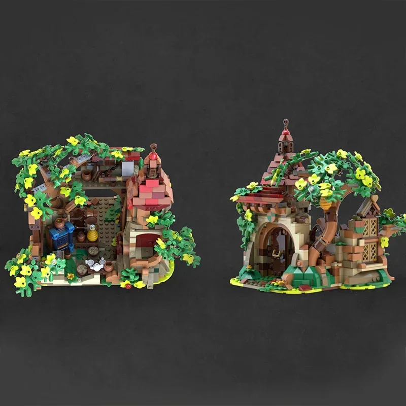 Mittelalterliche Burg Modell Moc Bausteine Ruinen Im Wald Technologie Modulare Blöcke Geschenke Weihnachten Spielzeug DIY Sets Montage