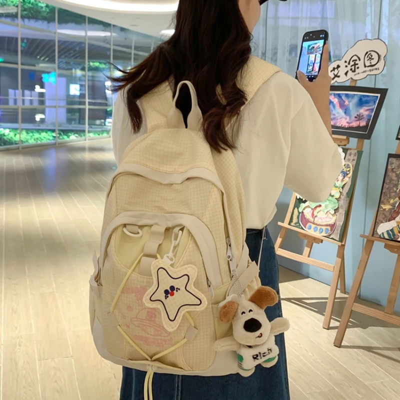 Casual Solid Interior Compartment Backpacks Softback 2024high Quality Bags for Women Interior Zipper Pocket Nylon Backpacks