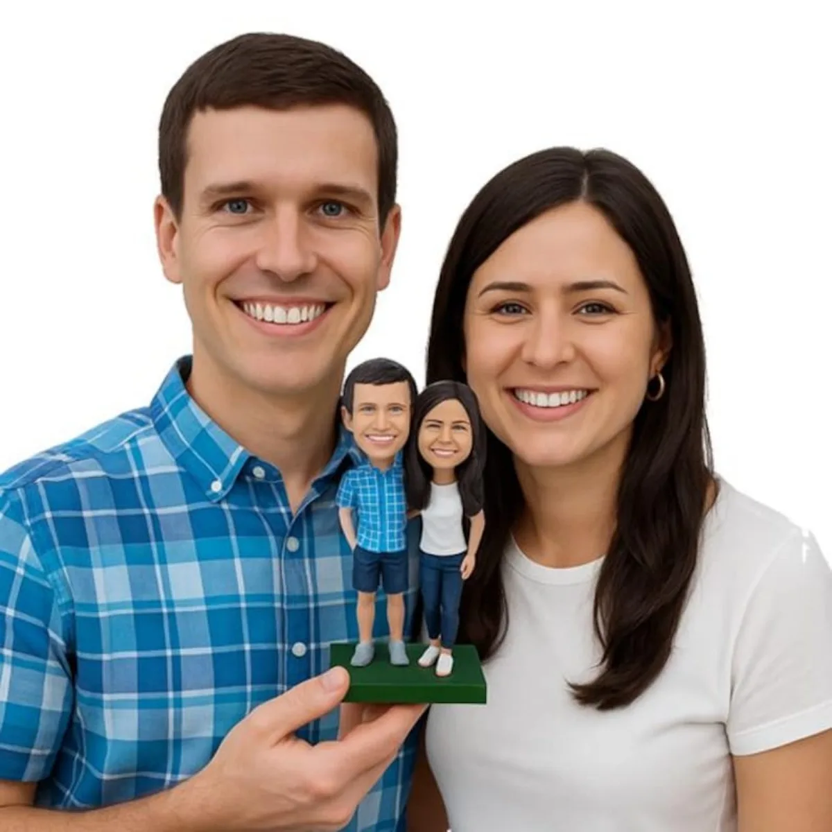 

Персонализированный кукольный бобблхед из глины ручной работы по фото, фигурка-сувенир для пары