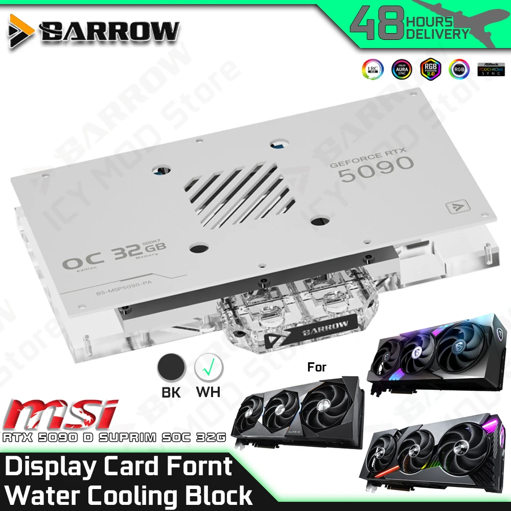 

Блок водяного охлаждения видеокарты для MSI RTX 5090 D 32G SPURM SOC/VANGUARD OC/GAMING TRIO Barrow Видеокарта MOD BS-MSP5090-PA
