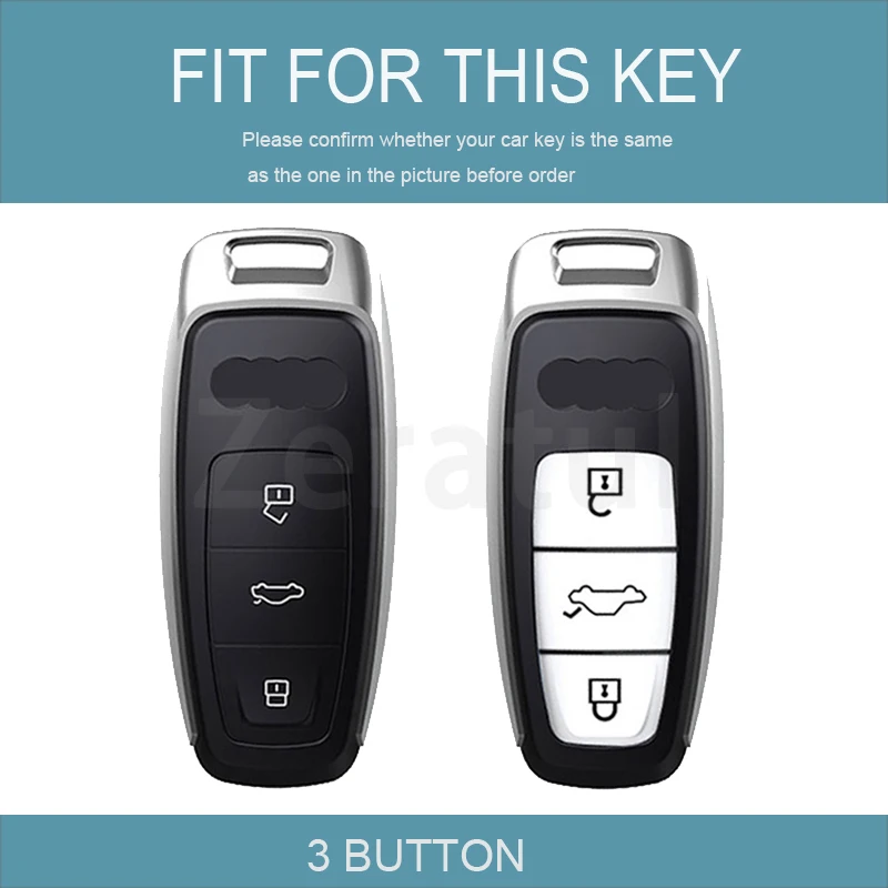 Fashion TPU Shell Fob Auto Accessories for Audi Q8 C8 D5 SQ8 A3 A6 A7 4K A8 E-tron Q5 Car Key Case Cover Keyless Protection