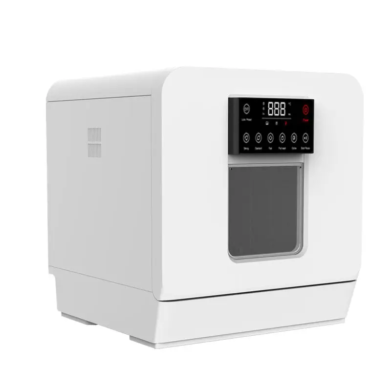 8 Sets Compact Built-in Stainless Steel Electric Dishwasher Customized Integrated  Dishwashing Machine Black Household Hotel