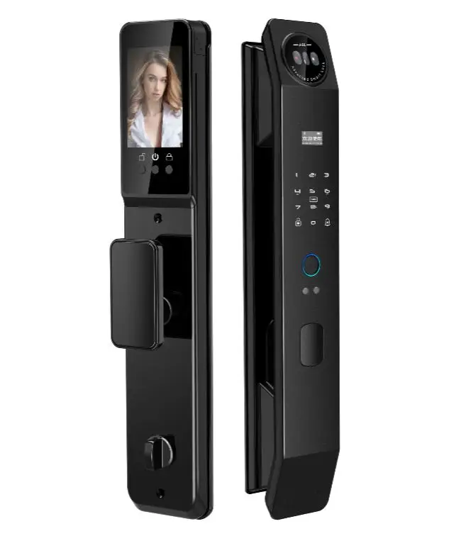 Fingerprint 3D Face Recognition WiFi Smart Front Door Lock B3501 Modern Design App Control Built-in Battery Ttlock