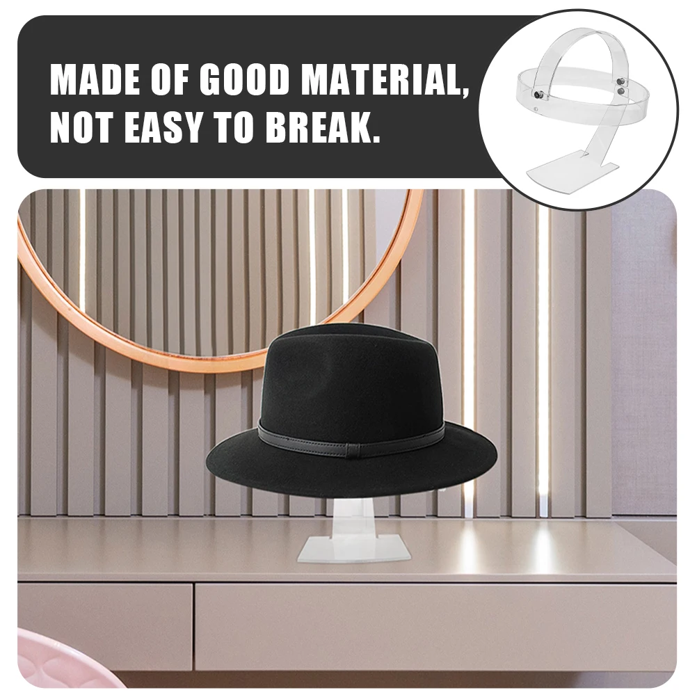 

2 Pcs Headlight Display Stand Holder for Hat Rack Cap Support Supply Clear Acrylic Pedestal Baseball